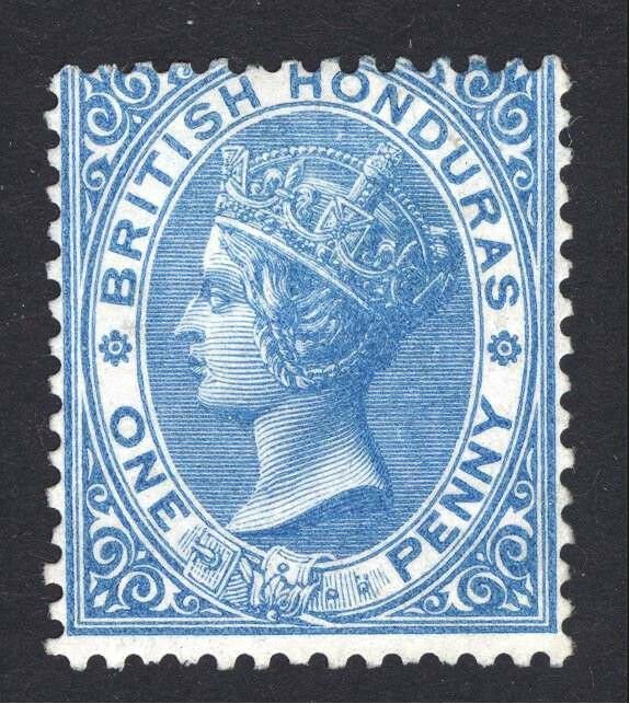 Br Honduras 1865 1d Blue No Wmk SG 2 Scott 1 UN/MNG Cat £100($156)