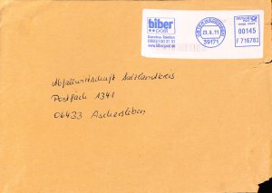 Germany Local Post Private Post Mail Carriers Biber Post 2011