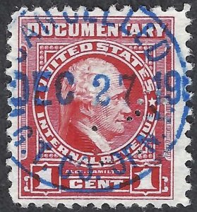 United States #R654 1¢ Alexander Hamilton (1954). Carmine. VG. Used.