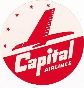 CAPITAL AIRLINES VINTAGE LUGGAGE LABEL