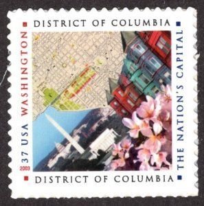 SCOTT 3813  DISTRICT OF COLUMBIA  37¢  SINGLE  MNH  SHERWOOD STAMP