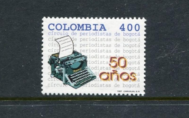 Colombia 1133, MNH, Bogota Journalists Assoc 50th Ann 1997. x23483