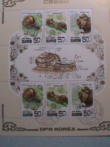 ​KOREA 1997 SC#3681d  LOVELY BEAUTIFUL  SNAILS-CTO SHEET-VERY FINE