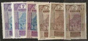 French Guinea 63-64, mint,  hinge remnants. all have minor flaws.  1913. (F392)