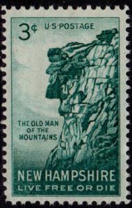 Scott 1068   3¢ New Hampshire - Old Man MNH Single