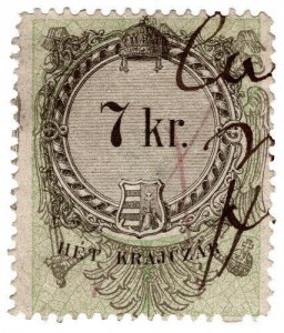 (I.B) Hungary Revenue : Duty Stamp 7kr