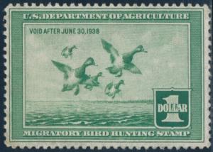 #RW4 VF UNUSED DUCK STAMP CV $90 BQ7686