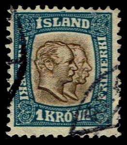 1907-08 Iceland #83 Christian IX & Frederick VIII - Used - F/VF - $80.00(E#1990)