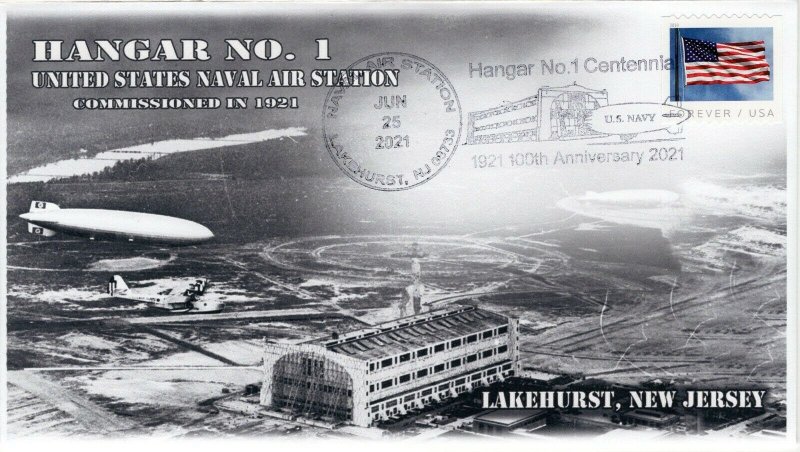 21-136, 2021, Hanger No. 1, Event Cover, Pictorial Postmark, Lakehurst NJ, Navy