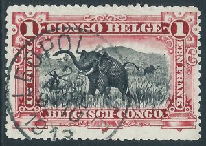 Belgian Congo, Sc #54, 1fr Used