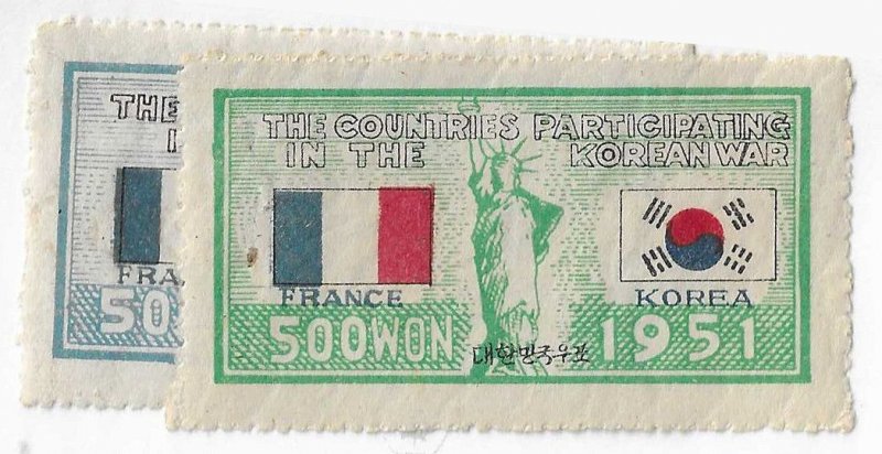 Korea Sc #148-149 set of 2 France OG VGF