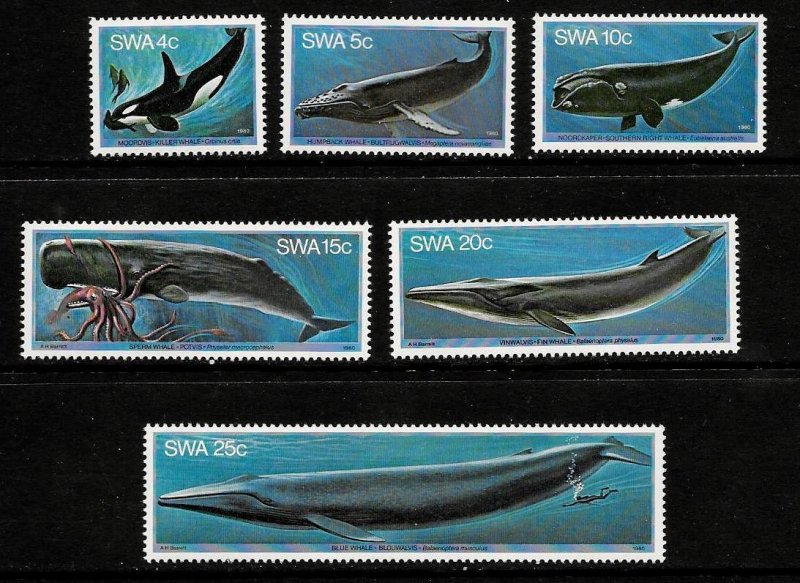 South West Africa SWA 1980 - Whales  MNH Set  # 437-442