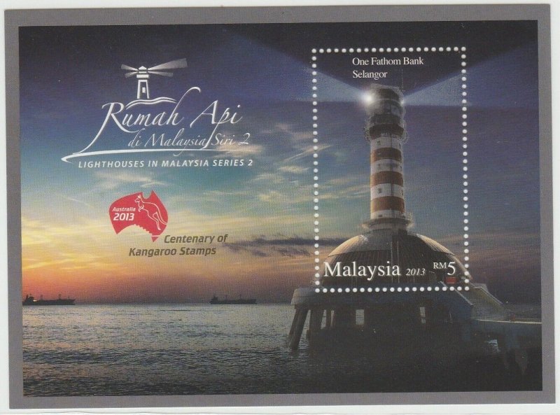 MALAYSIA 2013 Australia World Stamp Expo opt Lighthouses MS SG#MS1950 MNH