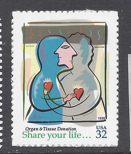 3227 Catalog # Organ Donor Share your Life 32 cent Single Stamp