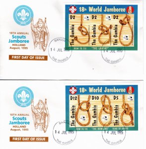 Gambia 1995 Sc 1939-40 sheetlets of 3 FDC set of 2