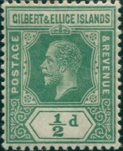 Gilbert & Ellice Islands 1922 SG27 ½d green KGV MH                