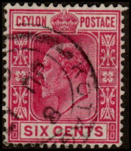 Ceylon 170 - Used - 6c Edward VII (wmk 2) (1903) (cv $1.60) +