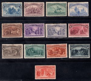 MOMEN: US STAMPS #230-241 COLUMBIAN MINT OG H LOT #84287