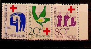 LIECHTENSTEIN Sc 376-8 NH ISSUE OF 1963 - RED CROSS