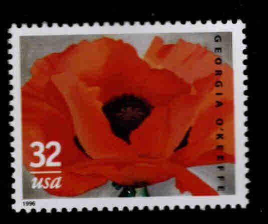 USA Scott 3069 Georgia O'keeffe Red Poppy stamp  MNH**
