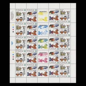 Tonga 1991 (MNH) Accident Prevention sheet with corrected inscription ...