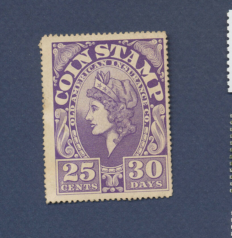 1940's Cinderella Poster Stamp 25 ct Coin Stamp Old American Insurance Specialty Philately