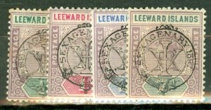 IA: Leeward Islands 9-11, 14 mint CV $89.75