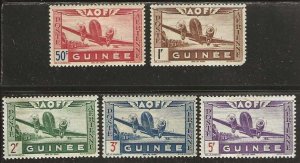 French Guinea C6-C10, mint, hinge remnants.  several minor faults. 1942. (F436)