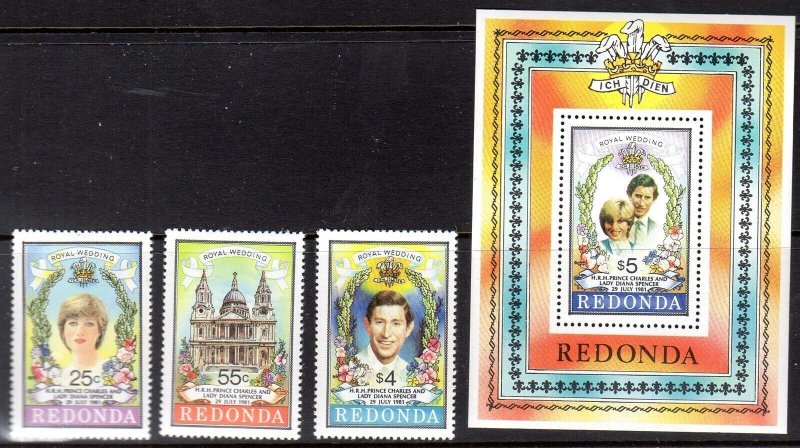 REDONDA 1981 ROYAL WEDDING MINT VF NH O.G (12RE)