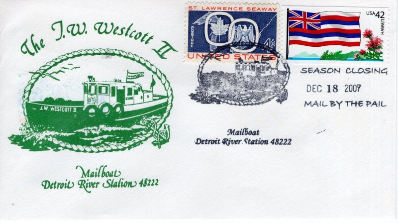 J.W. WESTCOTT II MAILBOAT,  DETROIT, MI  2007  FDC14793