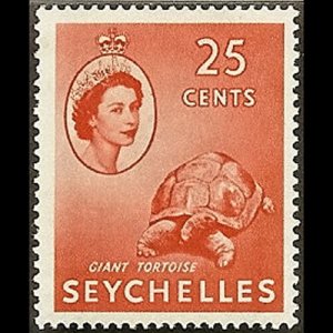 SEYCHELLES 1954 - Scott# 180 Giant Tortoise 25c no gum