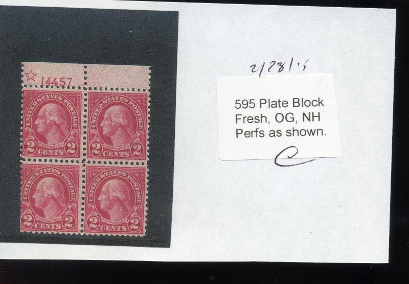 Scott #595 Washington Coil Waste Mint NH Stamp From Freshly Broken Block(595-76)