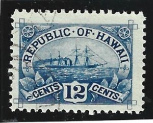 HAWAII Scott #78 Used 12c S.S. Arawa 2019 CV $20.00