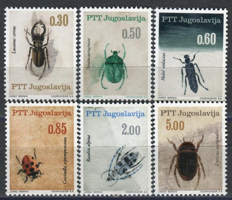 Yugoslavia 1966 Insects Beetles Animals Fauna Nature Stamps MNH SG#1206-1211