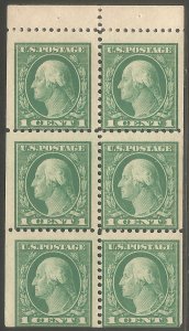 US USA Sc# 498e MH VGF Perf 11 Bklt Pane Washington