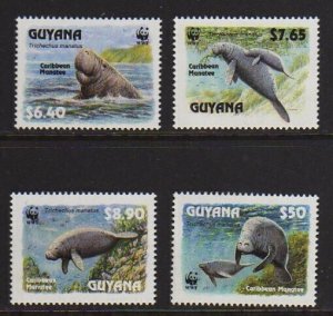 Guyana 1993 Sc 2666-2669 WWF set MNH