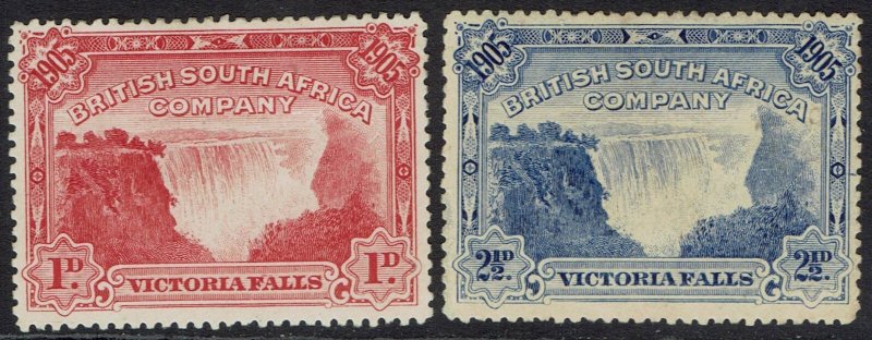 RHODESIA 1905 VICTORIA FALLS 1D AND 2½D PERF 14