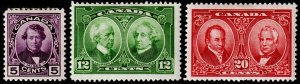 Canada Scott 146-148 (1927) Mint H F-VF Complete Set, CV $41.40 B