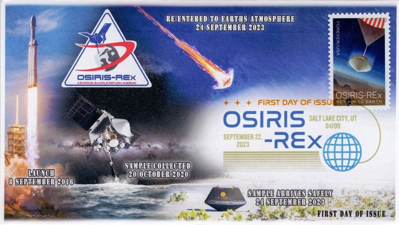 23-232, 2023, OSIRIS REx, First Day Cover, Digital Color Postmark, Salt Lake Cit