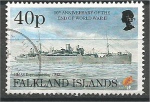 FALKLAND ISLANDS,  1995, used 40p, HMAS Esperance  Scott 636