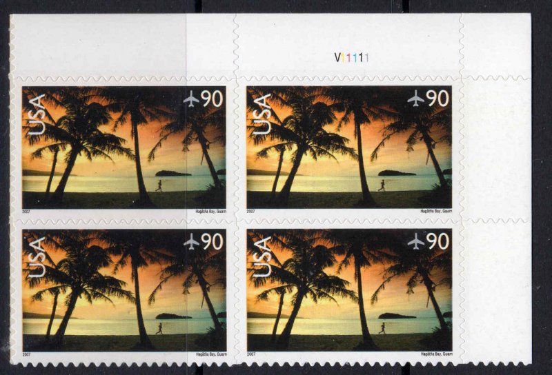 2007 90¢ Airmail Plate Block C143 Hagatna Bay Upper Right 11111