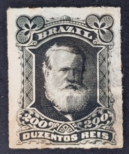 Brazil, Scott Catalogue #73, F used, staining at bottom, hinge thin at top
