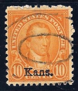 US #668 Kansas Overprint Used