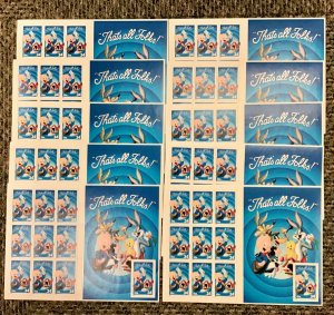 3535  Porky Pig Die Cut Lot of 10 sheets MNH 34 c FV $ $34  Imperf Single