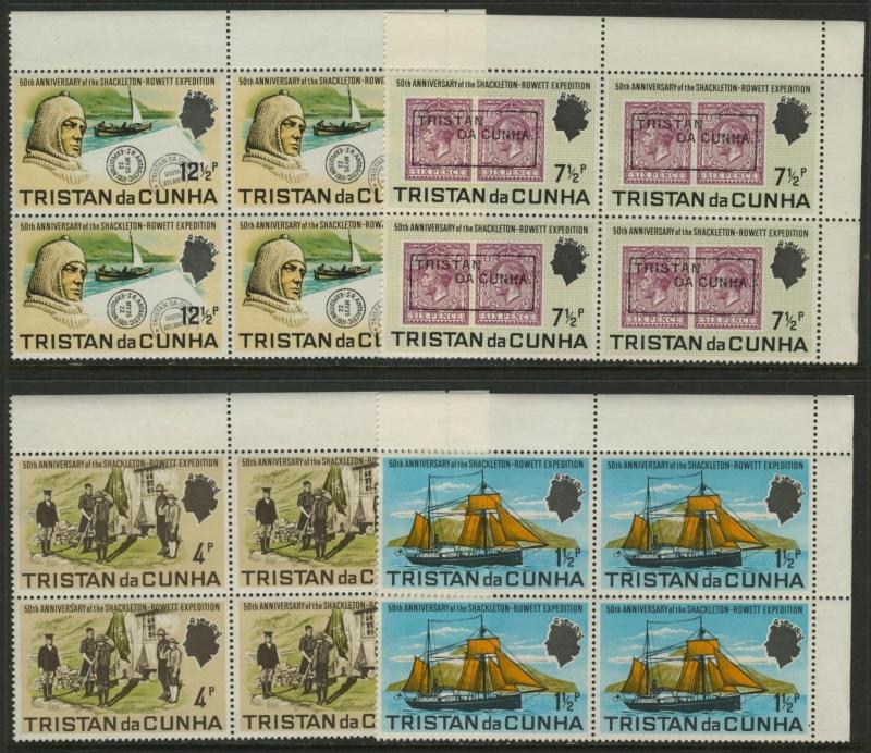 Tristan Da Cunha 153-6 TR Blocks MNH Shackleton, Ship, Boy Scouts