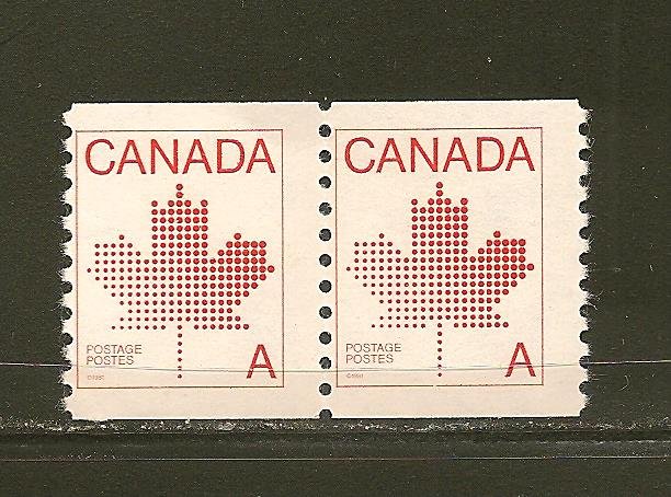 Canada 908 (30C) Maple Leaf  Á' Coil Pair MNH