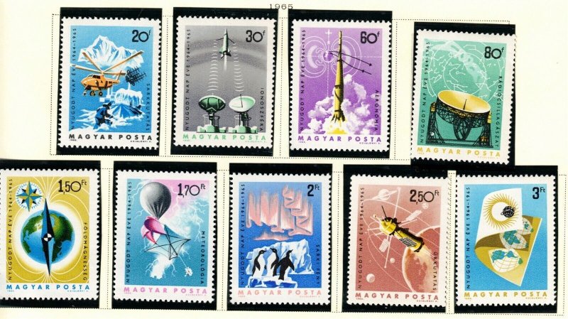 Hungary Sc 1659-67 MNH SET of 1965 -Space, Communication, Artic Exploration