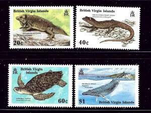 British Virgin is 625-28 MNH 1988 Reptiles and Marine Mammals