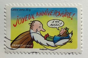 France 2014 Scott 4711 used - Greetings, Happy Birthday!, Joyeux anniversaire!