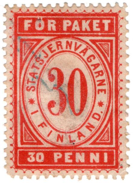 (I.B-CK) Finland Railways : Parcel Stamp 30p (State Railway)